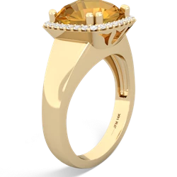 Citrine Halo Cocktail 14K Yellow Gold ring R2544