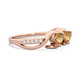 Citrine Side By Side 14K Rose Gold ring R3090