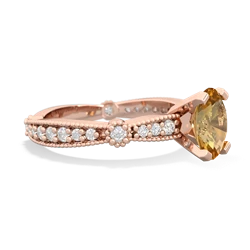 Citrine Sparkling Tiara 8X6 Oval 14K Rose Gold ring R26298VL