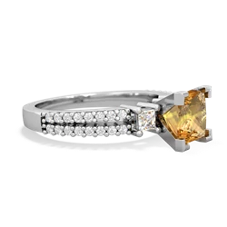 Citrine Classic 6Mm Princess Engagement 14K White Gold ring R26436SQ