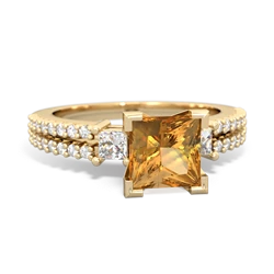 Citrine Classic 6Mm Princess Engagement 14K Yellow Gold ring R26436SQ