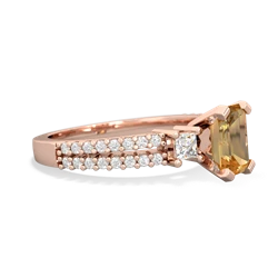 Citrine Classic 7X5mm Emerald-Cut Engagement 14K Rose Gold ring R26437EM