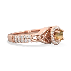 Citrine Celtic Knot Halo 14K Rose Gold ring R26445RH