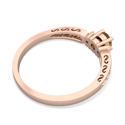 Citrine Filligree Scroll Round 14K Rose Gold ring R0829