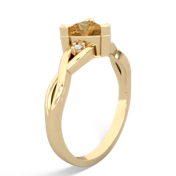 Citrine Trillion Twist 14K Yellow Gold ring R2104