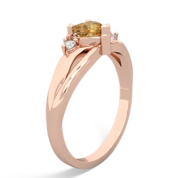 Citrine Split Band Swirl 14K Rose Gold ring R2130