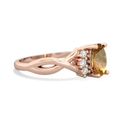 Citrine Victorian Twist 14K Rose Gold ring R2497