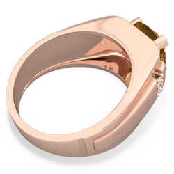 Citrine Men's 9Mm Round 14K Rose Gold ring R1822