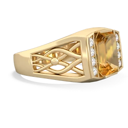 Citrine Men's Vine 14K Yellow Gold ring R0490