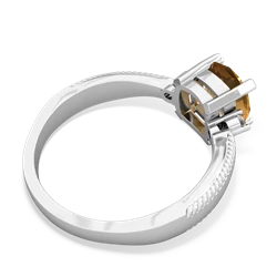 Citrine Cushion Rope 14K White Gold ring R2484