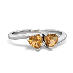 Citrine Sweethearts 14K White Gold ring R5260