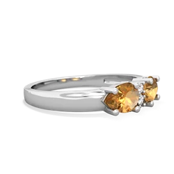 Citrine Pear Bowtie 14K White Gold ring R0865