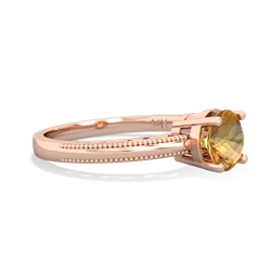 Citrine Milgrain Filigree 14K Rose Gold ring R5090