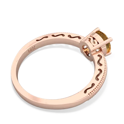 Citrine Milgrain Filigree 14K Rose Gold ring R5090