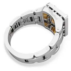 Citrine Men's Watch 14K White Gold ring R0510