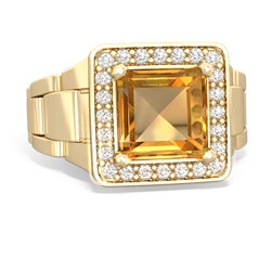 Citrine Men's Watch 14K Yellow Gold ring R0510