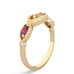 Citrine Milgrain Marquise 14K Yellow Gold ring R5700