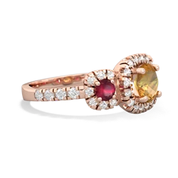 Citrine Regal Halo 14K Rose Gold ring R5350