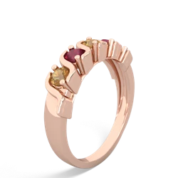 Citrine Anniversary Band 14K Rose Gold ring R2089