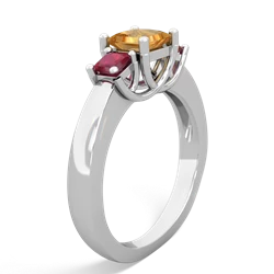 Citrine Three Stone Trellis 14K White Gold ring R4015