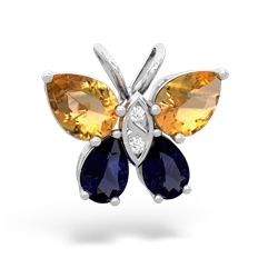 Citrine Butterfly 14K White Gold pendant P2215