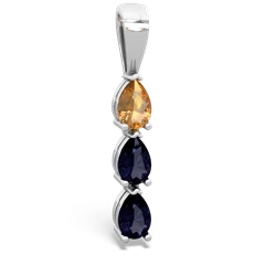 Citrine Dew Drops 14K White Gold pendant P2251