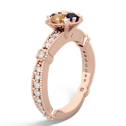 Citrine Sparkling Tiara Cluster 14K Rose Gold ring R26293RD