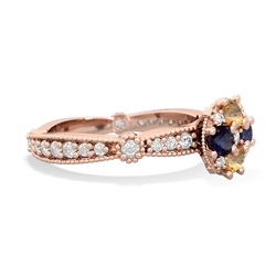 Citrine Sparkling Tiara Cluster 14K Rose Gold ring R26293RD