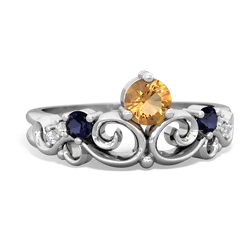 Citrine Crown Keepsake 14K White Gold ring R5740