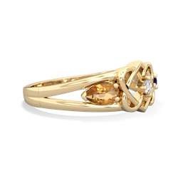 Citrine Hearts Intertwined 14K Yellow Gold ring R5880