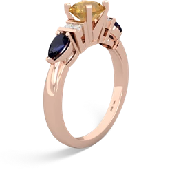 Citrine 6Mm Round Eternal Embrace Engagement 14K Rose Gold ring R2005