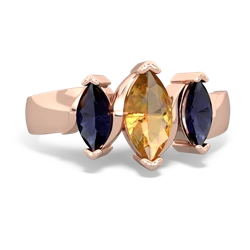 Citrine Three Peeks 14K Rose Gold ring R2433