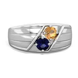 Citrine Men's Streamline 14K White Gold ring R0460