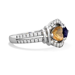 Citrine Art-Deco Keepsake 14K White Gold ring R5630