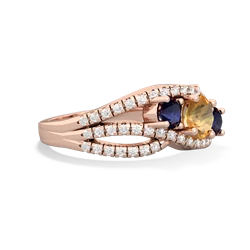 Citrine Three Stone Aurora 14K Rose Gold ring R3080