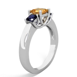 Citrine Three Stone Trellis 14K White Gold ring R4015