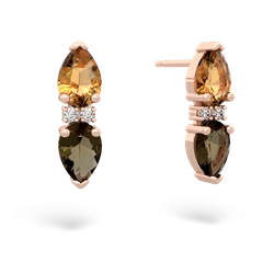 Citrine Bowtie Drop 14K Rose Gold earrings E0865