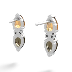 Citrine Bowtie Drop 14K White Gold earrings E0865