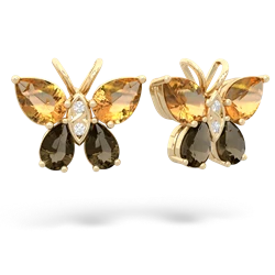 Citrine Butterfly 14K Yellow Gold earrings E2215