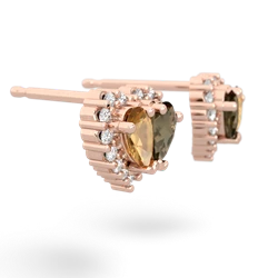 Citrine Halo 14K Rose Gold earrings E7008