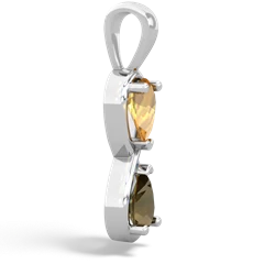 Citrine Infinity 14K White Gold pendant P5050