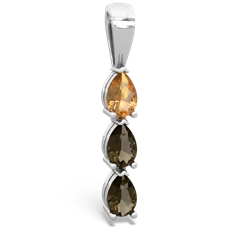 Citrine Dew Drops 14K White Gold pendant P2251