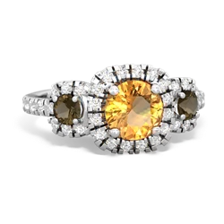 Citrine Regal Halo 14K White Gold ring R5350