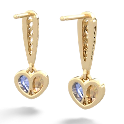 Citrine Filligree Heart 14K Yellow Gold earrings E5070