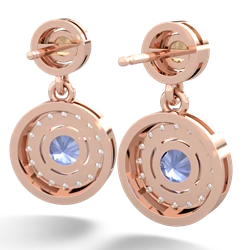 Citrine Halo Dangle 14K Rose Gold earrings E5319