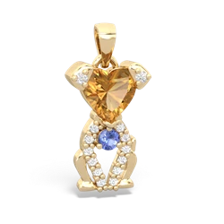 Citrine Puppy Love 14K Yellow Gold pendant P5800