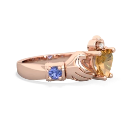 Citrine Claddagh Keepsake 14K Rose Gold ring R5245