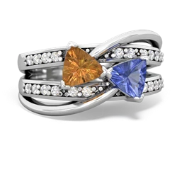 Citrine Bowtie 14K White Gold ring R2360