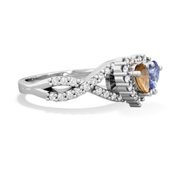 Citrine Diamond Twist 'One Heart' 14K White Gold ring R2640HRT