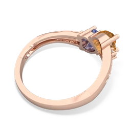 Citrine Snuggling Hearts 14K Rose Gold ring R2178